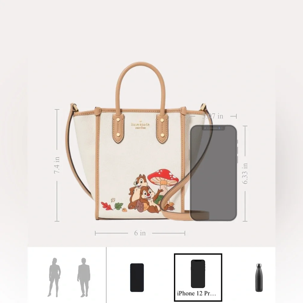 Kate Spade x Disney NWT Chip N Dale Mini Ella Tote Limited Edition - Picture 8 of 17